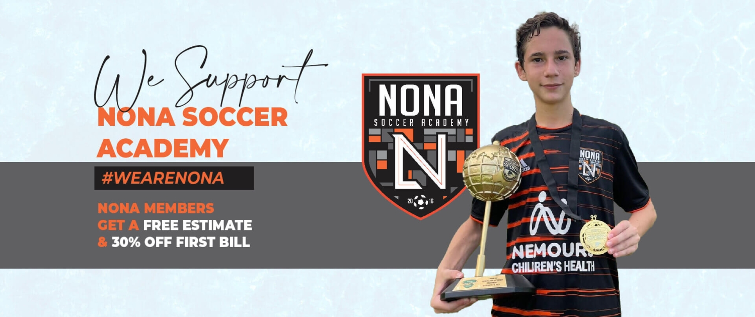 This is a picture of an young athlete from Nona Soccer Academy - we offer 30% off for parents of Nona Soccer Athletes