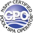 logo of nspf for certified pool spa operator